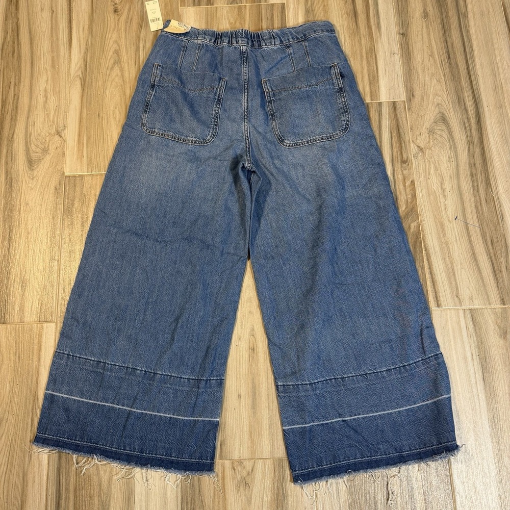 NWT Pilcro Anthropologie Jeans Women SZ 27 P Petite Wide Leg Crop Lightweight - Picture 3 of 12